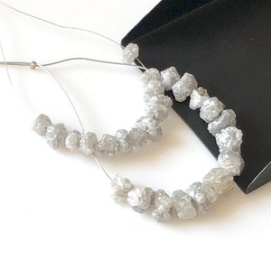 1 Piece Natural Grey White Rough Diamond Drilled, 1mm Large hole Drilled Uncut Lose Diamond Bead, 5mm/8mm Approx, DDS546/10