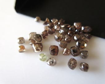 1 Piece 4mm To 5mm Champagne Brown Cognac Smooth Natural Raw Rough Diamond Crystals, Sparkly Clear Loose Diamond For Making Jewelry Dds381/1