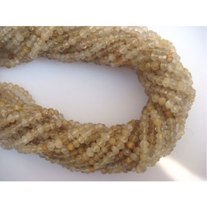 Wholesale Golden Rutile Quartz, Golden Rutile Faceted Rondelles, 3.5mm Beads - 13 Inch Strand, Sold As 1 Strand/5 Strand/10 Strand