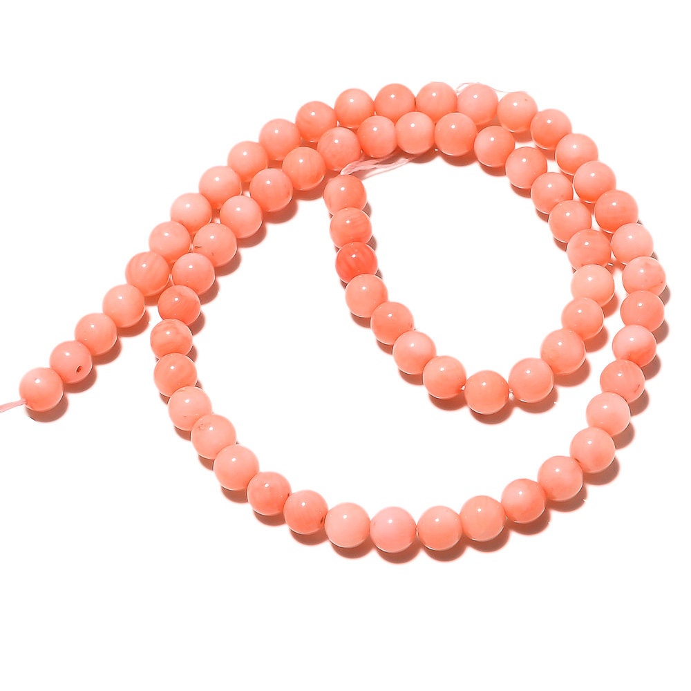 Pink Coral Beads Coral Round Beads 6mm Round Beads Pink Etsy