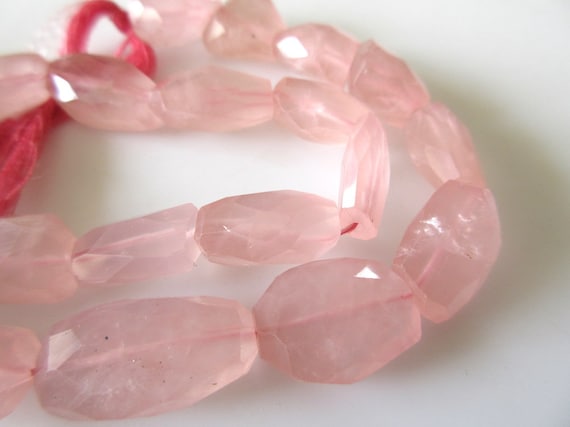 Rose Quartz Faceted Tumbles Beads, Natural Rose Quartz Beads For Rose quartz Jewelry Rose Quartz Necklace,14mm To 20mm Beads, GDS1104