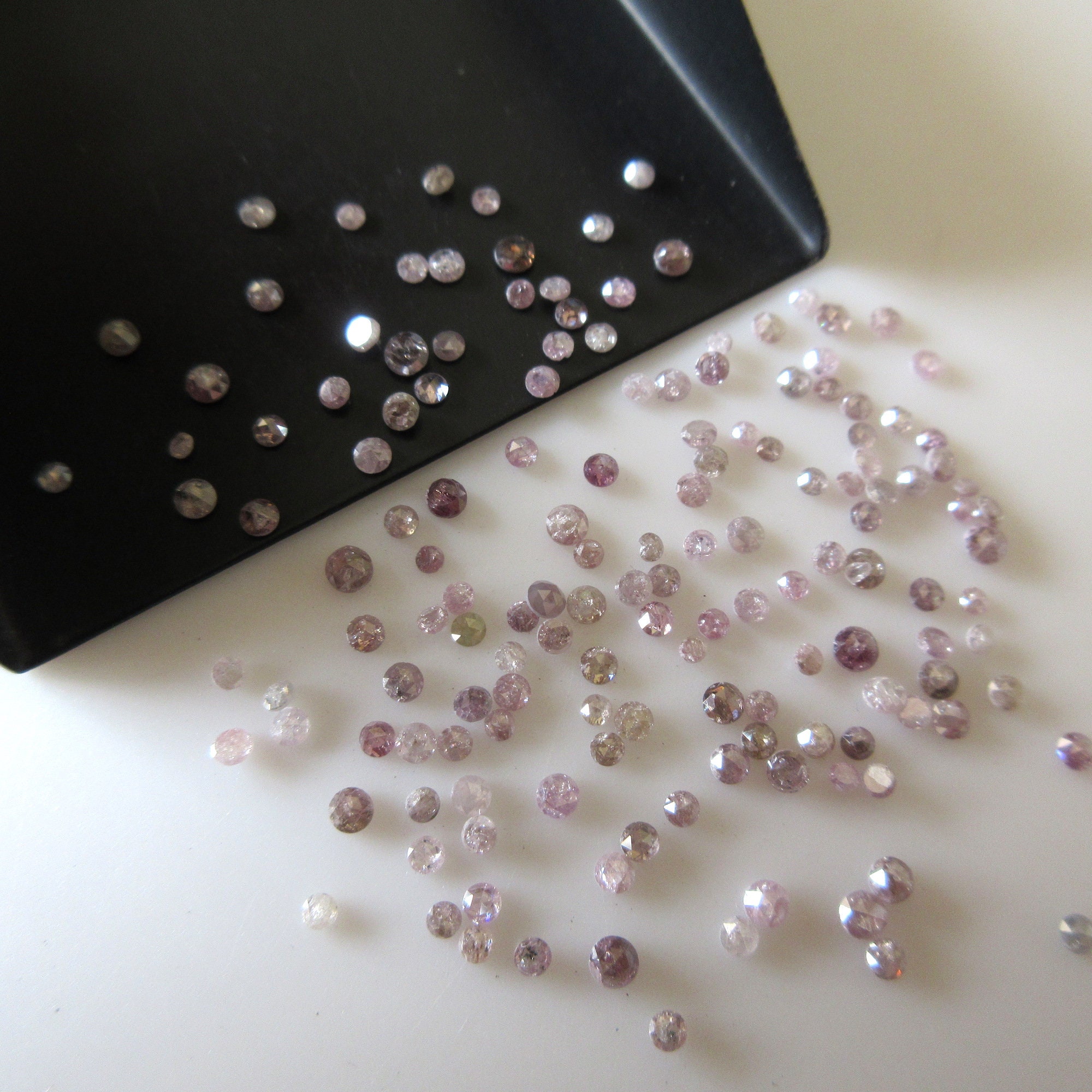 Pink Roses Cut 5 Pieces 1.5mm to 2.5mm Natural Pink Rose Cut Diamonds Loose, Natural ...