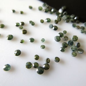 15 Pieces 1mm Blue Rose Cut Loose Faceted Cabochon Diamond Natural Genuine Authentic Conflict Free DDS248/3