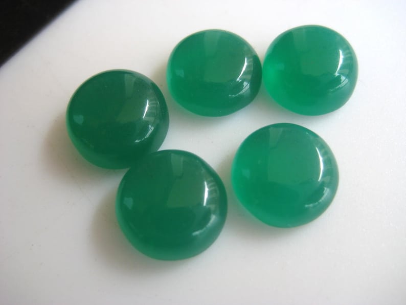 Details about    Natural Top Quality 11x11 mm Green Onyx Round Cabochon Flat Back Gemstone HP-52