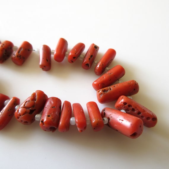 Natural Italian Coral Tube Beads Top Side Drilled Original Italian Red Coral Beads 10mm to 15mm Each Approx 7 Inch Strand GDS1246 Etsy Ireland
