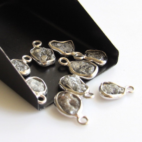 7mm Each Approx Single Loop Raw Diamond Connectors 925 Silver Connectors Diamond Connectors Uncut Diamond Brown Raw Diamonds 2 Pieces