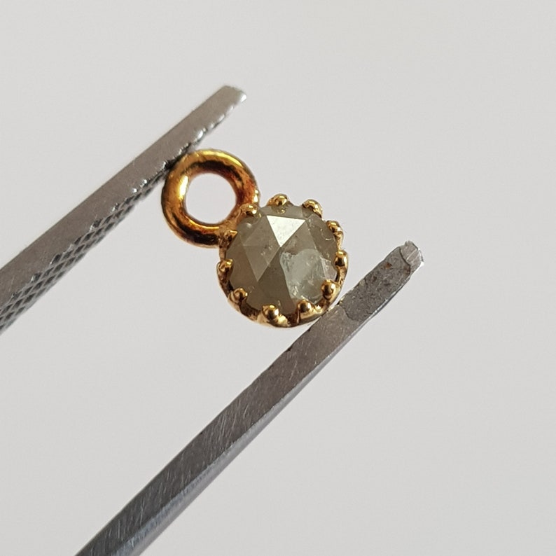 4,5 mm natuurlijke grijze enkele lus diamanten ring spantang connector klaar voor gebruik voor oorbel hanger 925 zilveren diamanten spantang DDS509/12 afbeelding 6