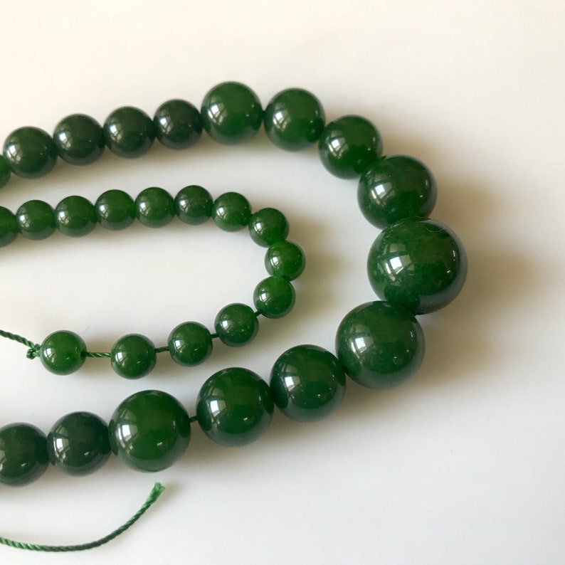 6mm to 13mm Emerald Green Jade Round Beads Green Jade Smooth | Etsy