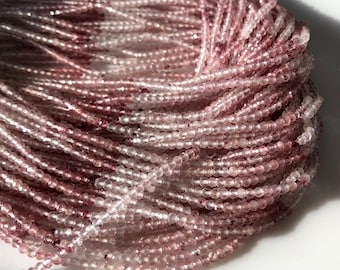 Imperial Topaz Micro Faceted Rondelle Beads, Natural Imperial Topaz Loose, 2mm Pink Topaz/Brown Topaz Beads, 13 Inch Strand, GDS1050