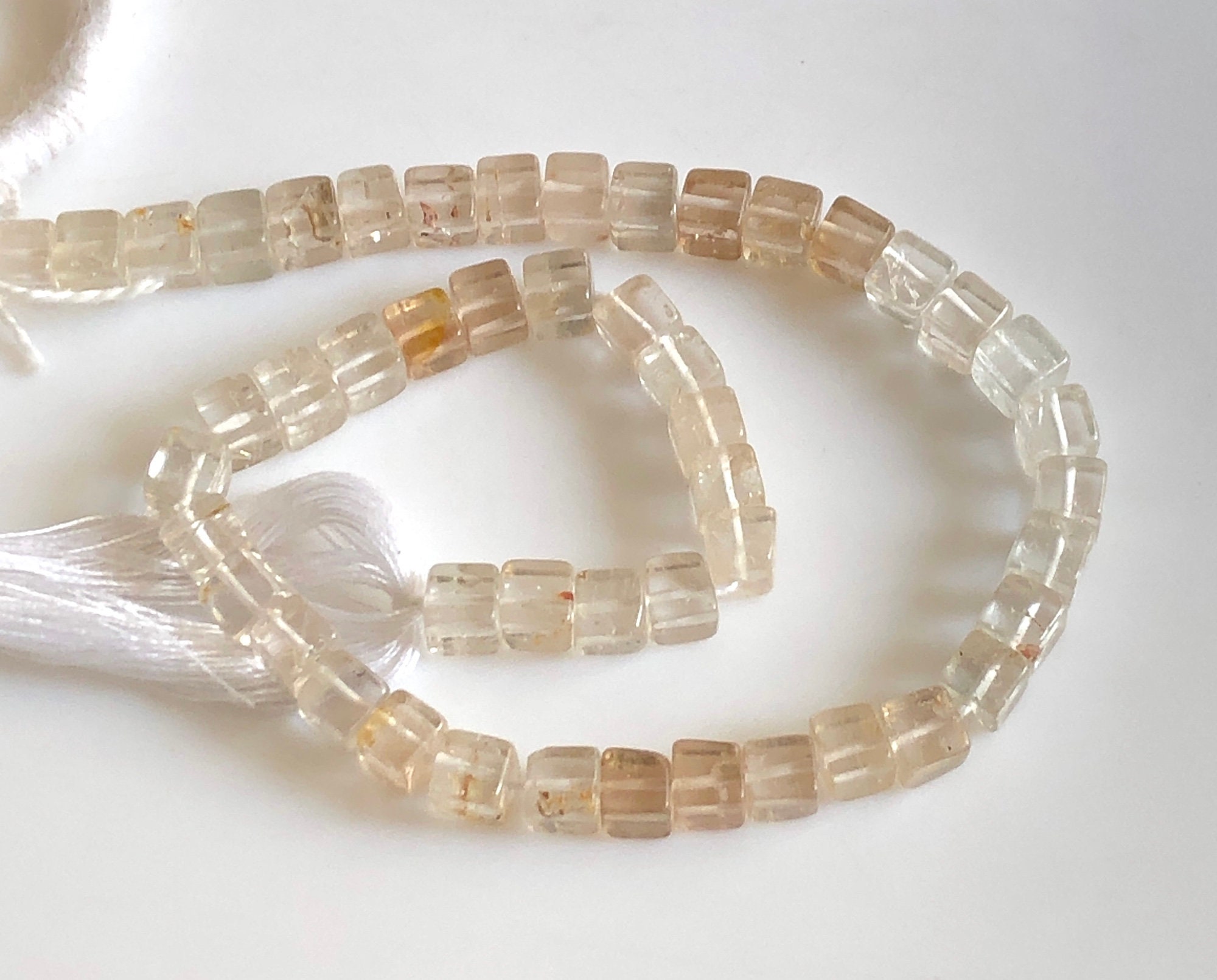 Copper Topaz Imperial Topaz Copper Topaz Smooth Box Beads, 5mm Natural Imperial ...