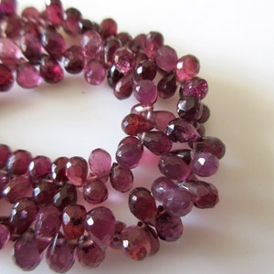 Rubellite Garnet Beads, Rubellite Garnet Faceted Tear Drop Briolette Beads, 6mm To 7mm Garnet Beads For Garnet Jewelry, GDS1109