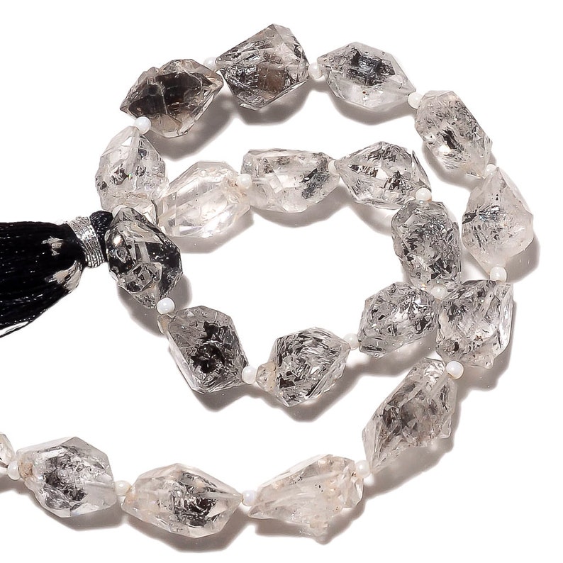 Herkimer Diamond Nuggets, AAA Herkimer Diamond Beads, Raw Herkimer Diamonds, 10mm To 12mm Each, 6 Inch Half Strand, SKU-B126 image 5