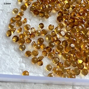 20 Pieces Natural Orange Citrine Faceted Round Shaped Loose Full Cut Gemstones 2mm/2.5mm/3mm Faceted Citrine Gemstone For Jewelry, BB127