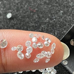 10 Pieces 1mm to 5mm/0.005 To 0.50 Carat Lab Grown Round Brilliant Cut Diamond Loose, VS/EF Brilliant Cut CVD Diamond Jewelry Mounting, LG24