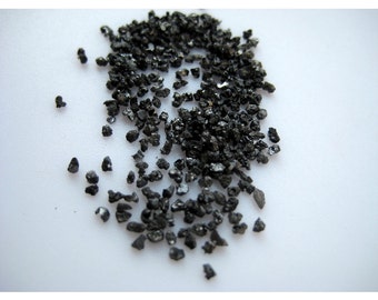 5 carati da 1 mm a 2 mm di diamanti grezzi neri non tagliati, schegge di diamanti grezzi per la creazione di gioielli