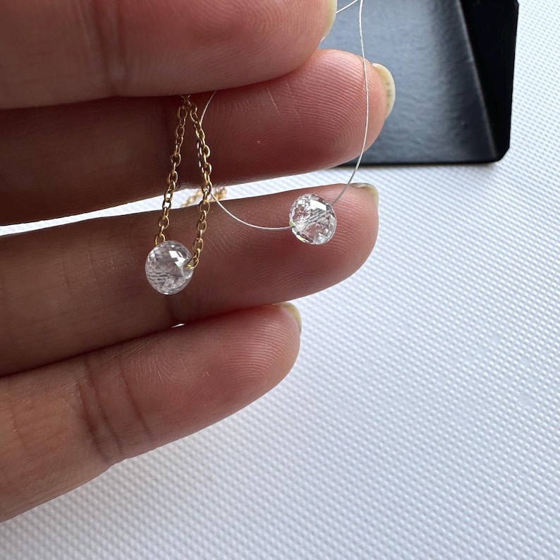 1 Pc 5mm Large Hole Drilled Diamond Bead, Clear White F/VS1 Lab Grown Diamond 0.5mm/1.5mm Drill Carries Necklace Floating Diamond, LG18