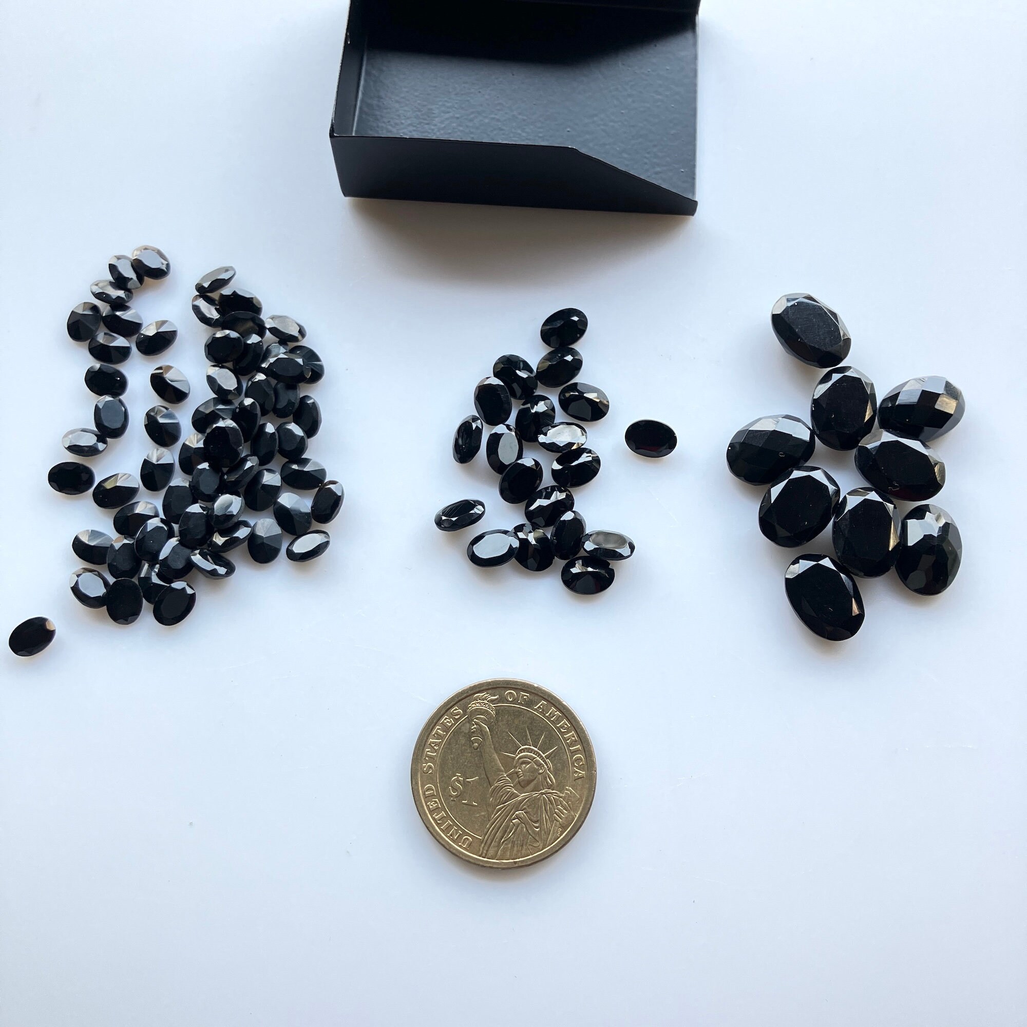 Black Obsidian Cabochon 16x6mm, Black Round Gemstone