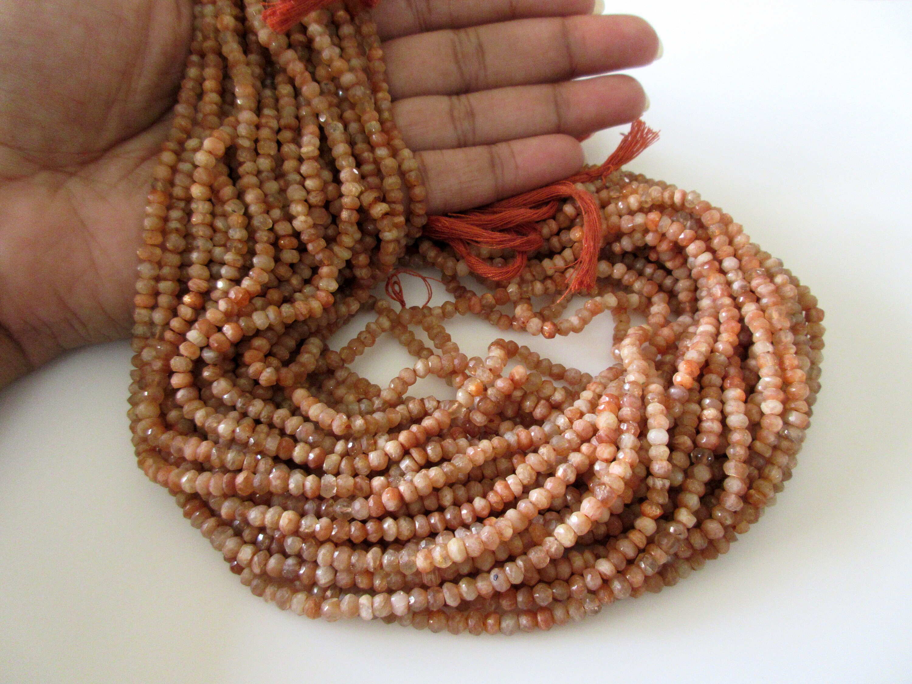 Sunstone Bracciale Con Pietre Preziose Rondelle 6mm - Multicolore - Filo Regolabile - Per Meditazione, Yoga, Prosperità - Uomo/Donna - 5