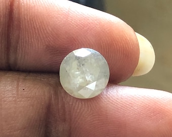 Huge 2.25CTW/8mm Natural White Grey Round Brilliant Cut Faceted Diamond Loose, Earth Mined White Round Diamond For Ring, DDS532/6