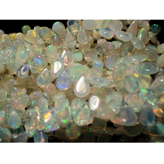 Ethiopian Opal Bead, Welo Opal Beads, Ethiopian Opal Briolettes, 4x3mm To 8x6mm Approx, 6 Inch Half Strand, SKU-OP1