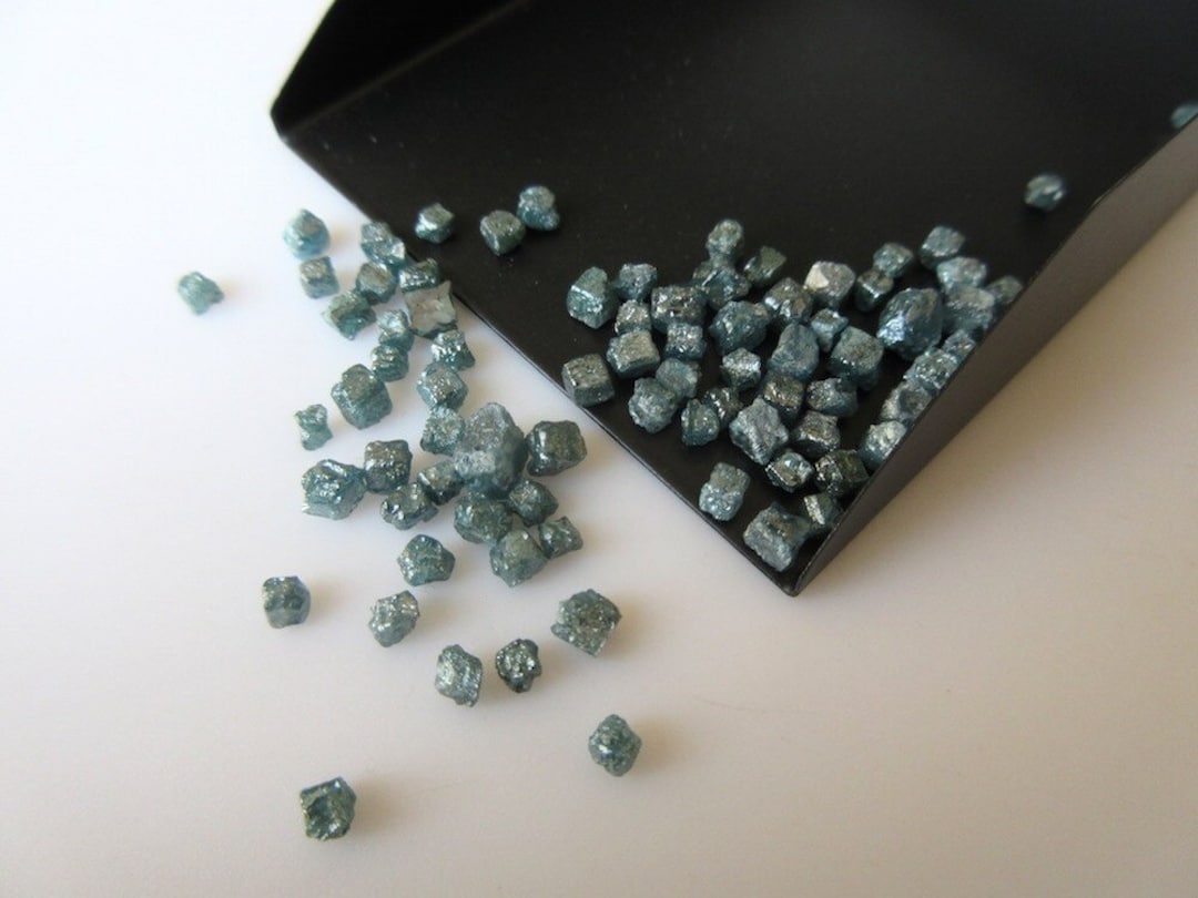 2/5/20 Pieces 3mm to 3.5mm Blue Diamond Cubes Loose Rough Uncut Raw ...