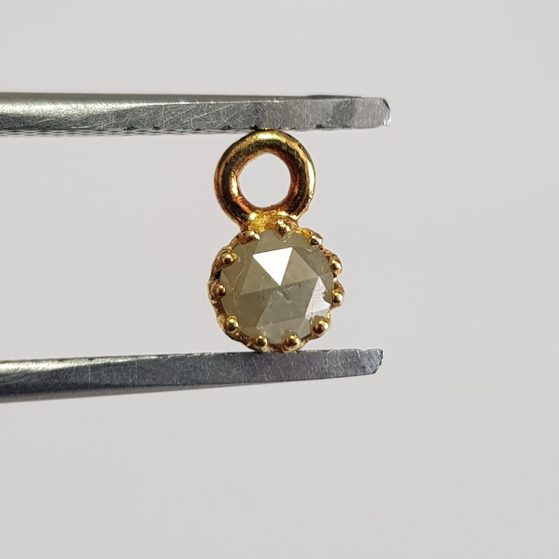 4,5 mm natuurlijke grijze enkele lus diamanten ring spantang connector klaar voor gebruik voor oorbel hanger 925 zilveren diamanten spantang DDS509/12 afbeelding 1