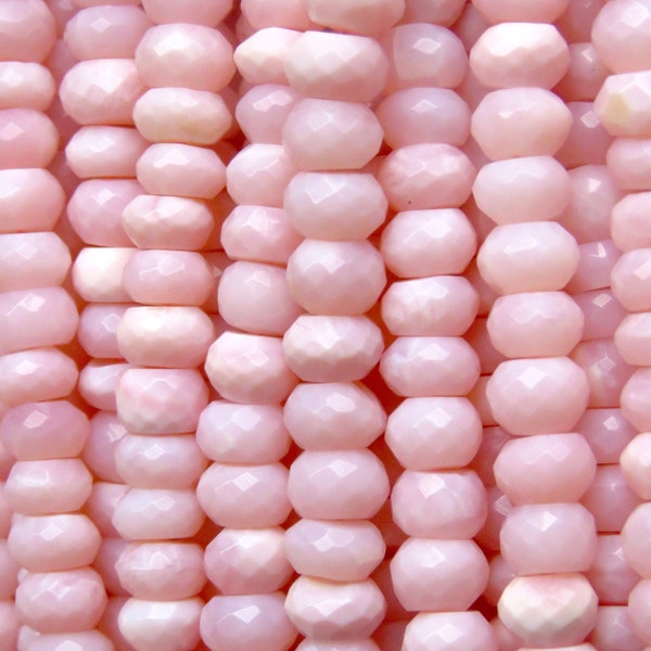 Pink Heated Peruvian Natural Opal Faceted Rondelle Beads 7.5mm Sold As 14 inches/7 inches Strand, GDS1311