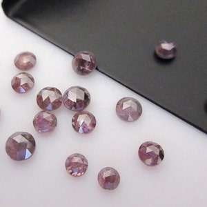 1 Piece 4mm To 5mm Pink Purple Rose Cut Diamonds, Rose Cut Diamond Ring, Rose Cut Cabochon, Loose Diamonds, DDS415/3