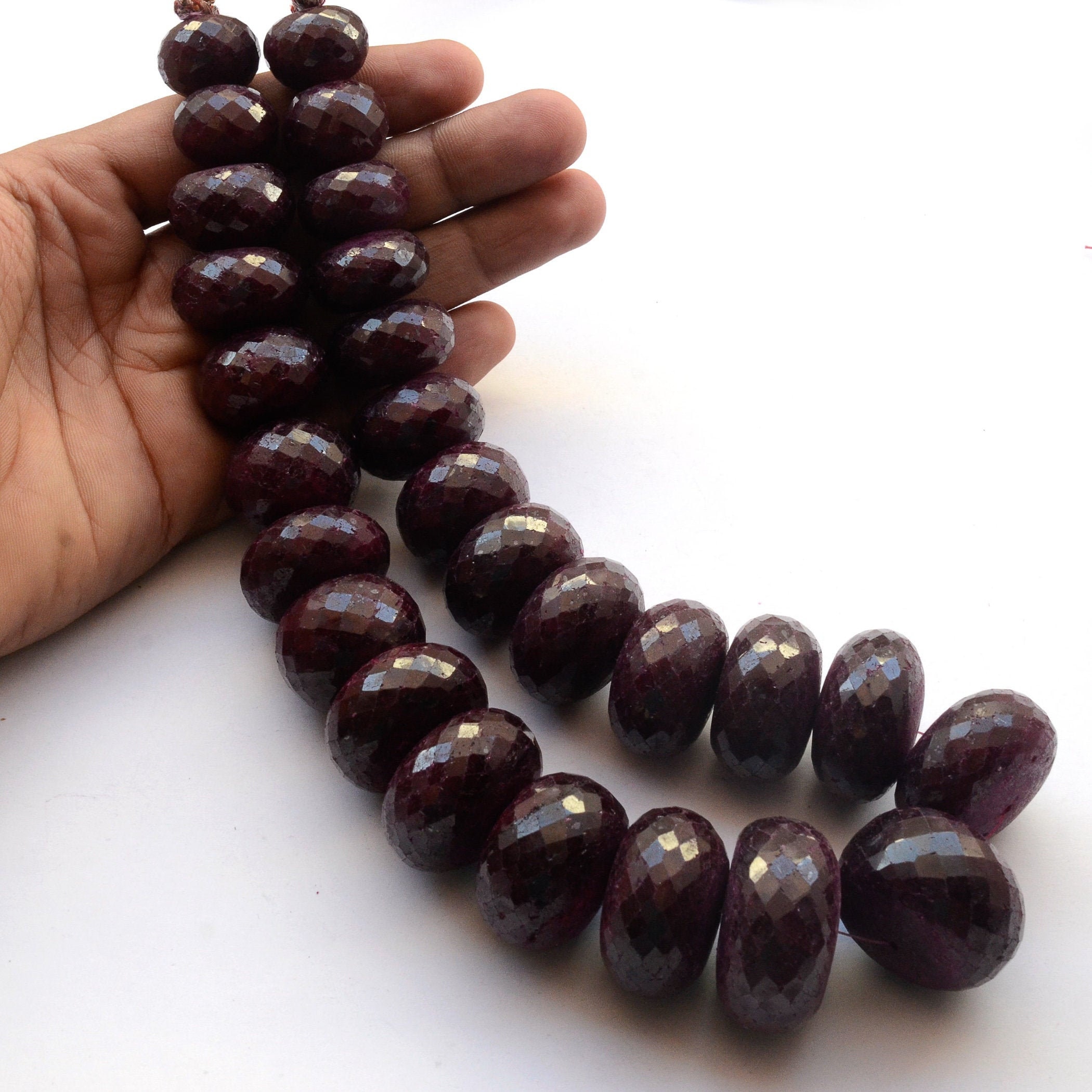 Amazing Red Corundum Faceted Rondelle Beads Ruby Corundum faceted beads Gemstone for Necklace Jewelry making SALE 7 inch strand 4-4.5 mm