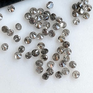 1mm/1.3mm/1.5mm/1.75mm/2mm/2.5mm/3mm Round Brilliant Cut Salt And Pepper Melee Diamonds Loose, Faceted Natural Accent Diamonds, DDS701/3