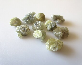 2/5/10 Pieces 7mm Flat Yellow Raw Diamonds Rough Diamonds Natural Yellow Earth Mined Conflict Free Uncut Diamonds, SKU-DD41