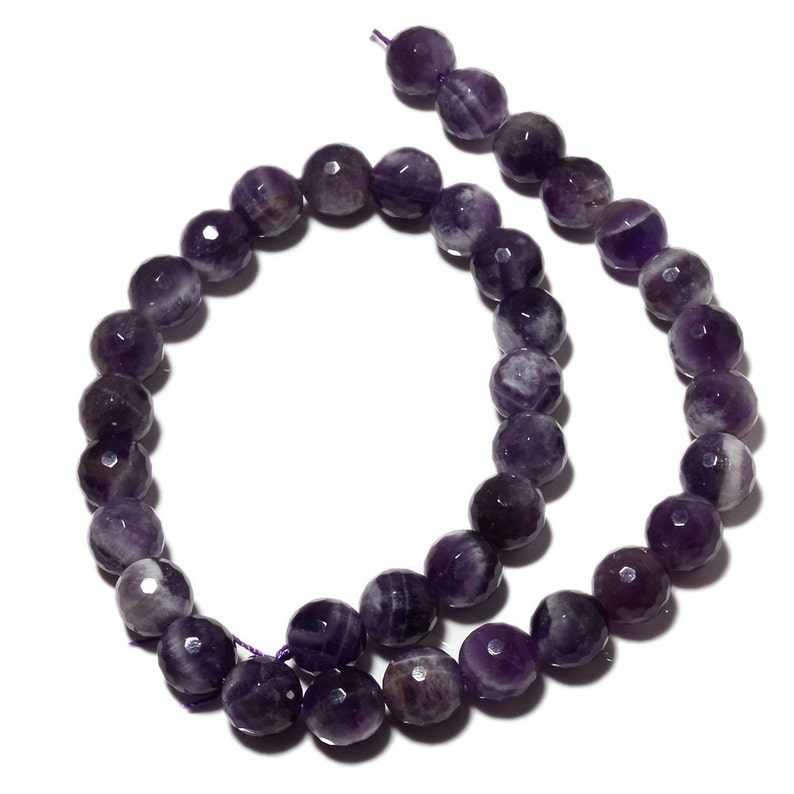Banded Amethyst Beads Natural Gemstone 10mm round beads