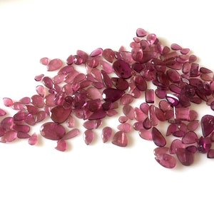 10 Pieces 5mm To 12mm Natural Pink Tourmaline Flat Back Faceted Rose Cut Loose, Tourmaline Gemstone Cabochons, GDS1071 image 7