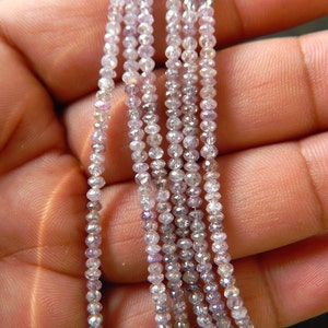 10 Beads Rare Pink Rough Diamond Faceted Beads, Raw Diamonds, 2.5mm To 1.5mm Each Approx