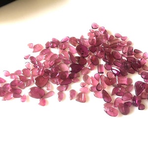 10 Pieces 5mm To 12mm Natural Pink Tourmaline Flat Back Faceted Rose Cut Loose, Tourmaline Gemstone Cabochons, GDS1071 image 5