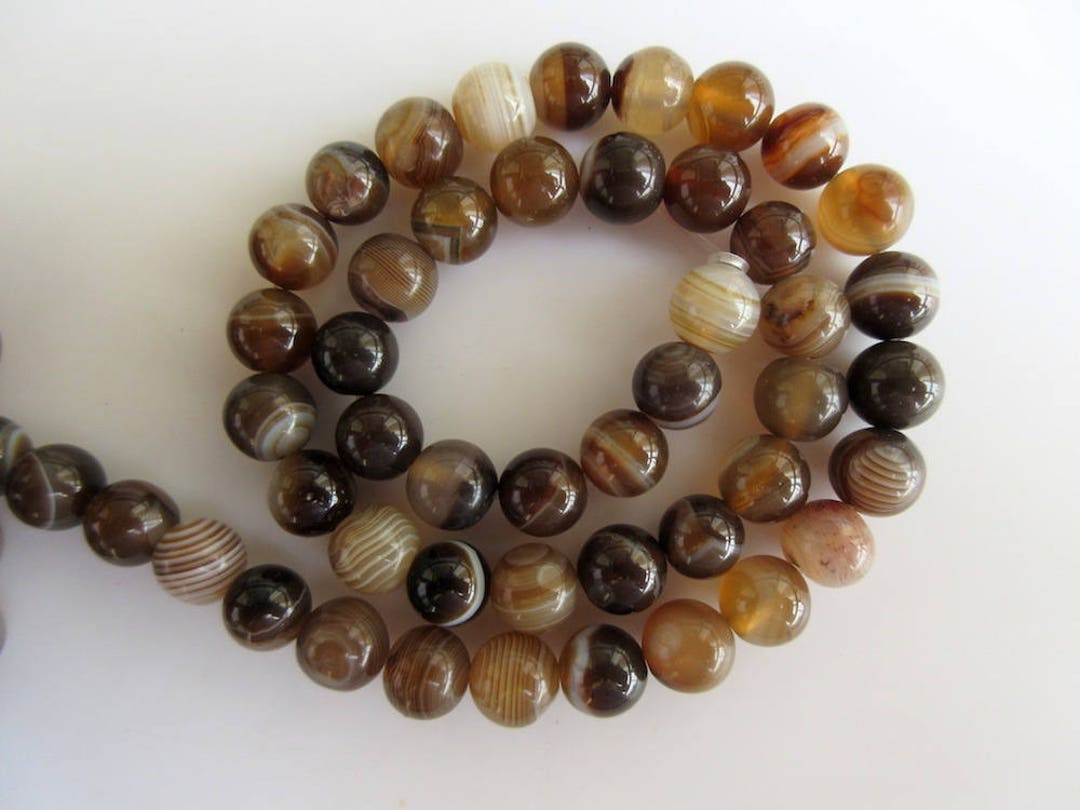 【12月スーパーSALE 15%OFF】 Hole Large Onyx Banded Gemstone Onyx Banded 8mm Beads, 工芸品
