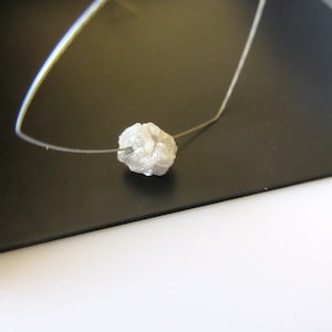 1 Piece Natural White Raw Rough Diamond, 1mm Drilled Large hole Diamond Bead, White Raw Uncut Diamond, 5mm to 5.5mm Approx, DDS104/1