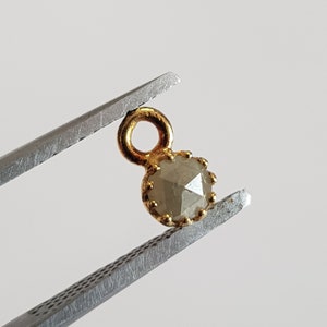 4,5 mm natuurlijke grijze enkele lus diamanten ring spantang connector klaar voor gebruik voor oorbel hanger 925 zilveren diamanten spantang DDS509/12 afbeelding 3