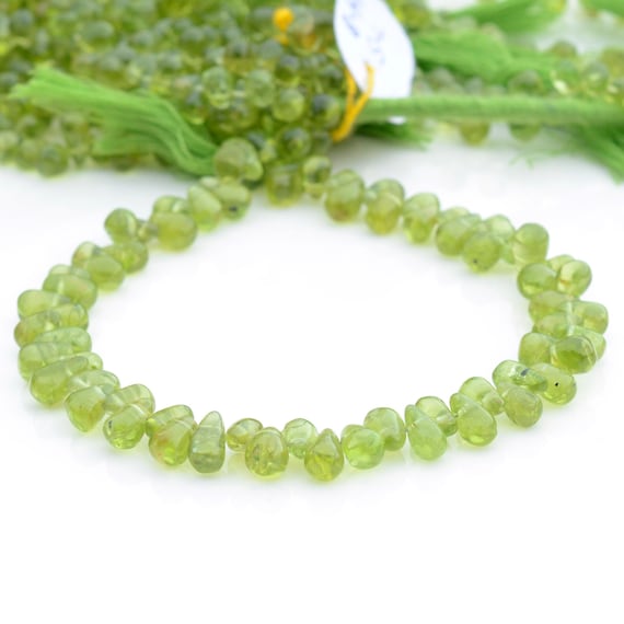 10 Perles Diamantées Vertes Naturelles En Forme Briolette 3-4mm - Pour Bijoux