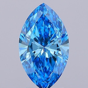 IGI Certified 3.01 CTW/13.79mm Fancy Vivid Blue Marquise Shaped Lab-Grown Diamond – VS1 Clarity, Ready to Ship for Engagement Rings, RJ1450