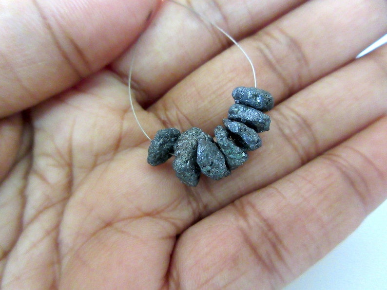 5pcs Black Diamond Heishi Disc Beads Natural Loose Raw Rough Etsy