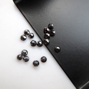 10 Pieces 2mm Black Rose Cut Diamond, Rose Cut Faceted Cabochon, Excellent Cut/Height/Lustre/Calibrated Rose Cut Diamond, SKU-RCD30