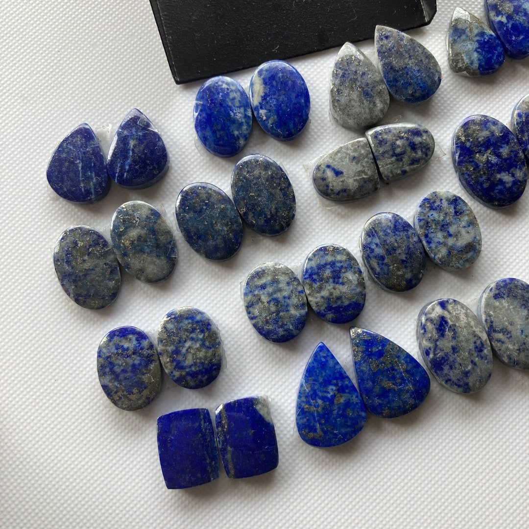9 Pairs 12mm to 20mm Each Natural Lapis Lazuli Mixed Shaped Blue Color ...