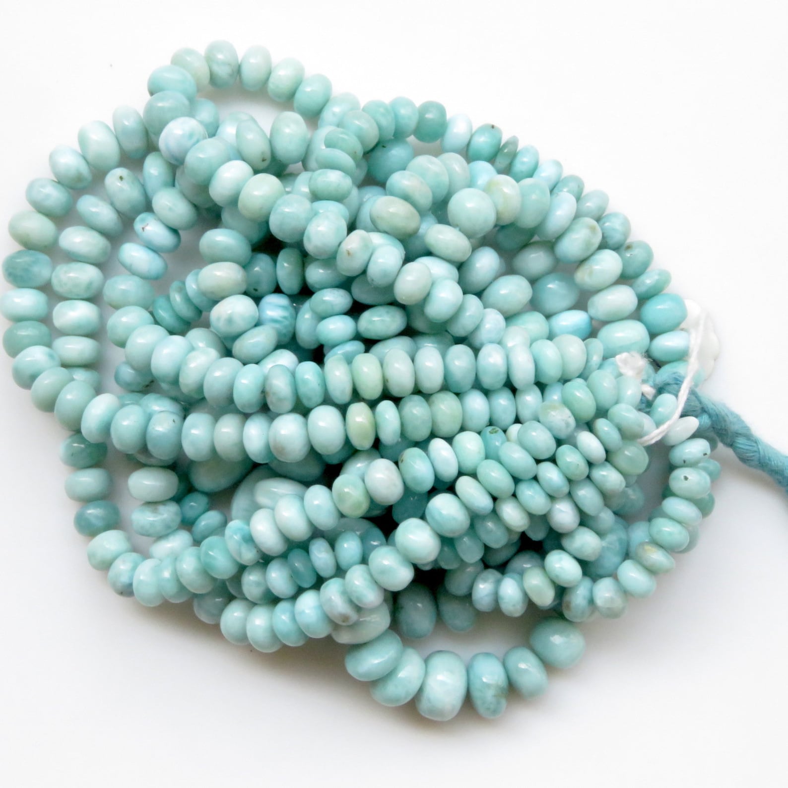Natural Smooth Larimar Rondelle Beads 6mm To 10mm Larimar Etsy
