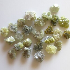 1 Piece/5 Pieces/10 Pieces 10mm Flat Yellow Raw Rough Uncut Diamond Loose, Natural Yellow Rough Diamond For Jewelry, SKU-Dd41