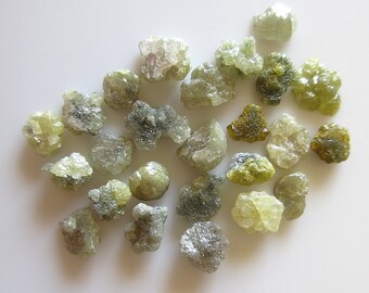 1 Piece/5 Pieces/10 Pieces 10mm Flat Yellow Raw Rough Uncut Diamond Loose, Natural Yellow Rough Diamond For Jewelry, SKU-Dd41