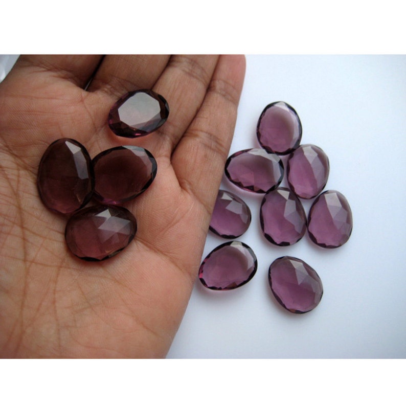 6 Pieces Hydro Quartz Rose Cut Polki Purple Rosecut Rosecut cabochon Approx 18mm Each