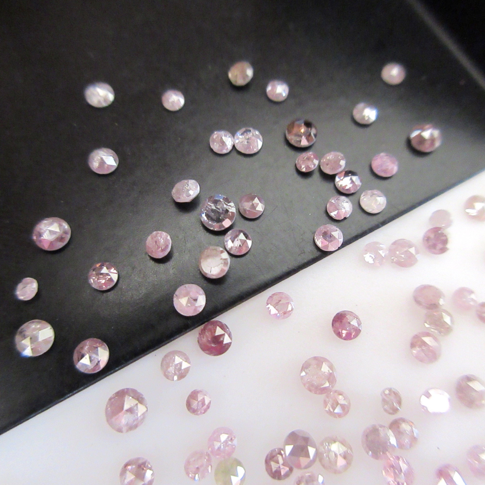 Pink Roses Cut 5 Pieces 1.5mm to 2.5mm Natural Pink Rose Cut Diamonds Loose, Natural ...