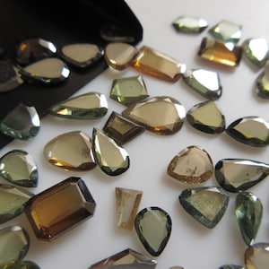 5 Pieces Brown Blue Champagne Moissanite Rose Cut Flat Back Cabochon, Rose Cut Moissanite Slice, 5mm To 10mm, MM120