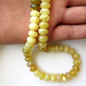 Gele Opaal Rondelle Kralen, Gladde Opaal Rondelle Kralen, 9mm Kralen, 16 Inch Strand, GDS678 afbeelding 5